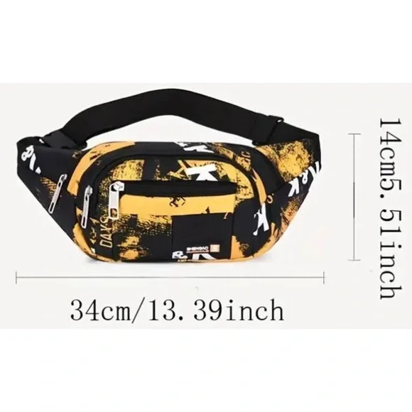 White Running Waist Bag Large Capacity Crossbody Bag Fanny Pack Unisex - Picture 2 of 6